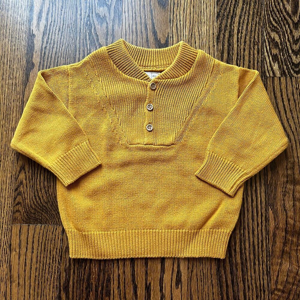 Fin & Vince Ribbed Pullover – Goldenrod (18-24M)